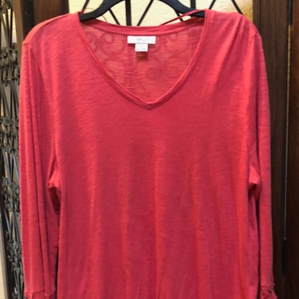 Coral Casual Knit Top - Size Large